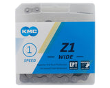 Cadena KMC Z1 1v, ancha, 112 eslabones, cromada